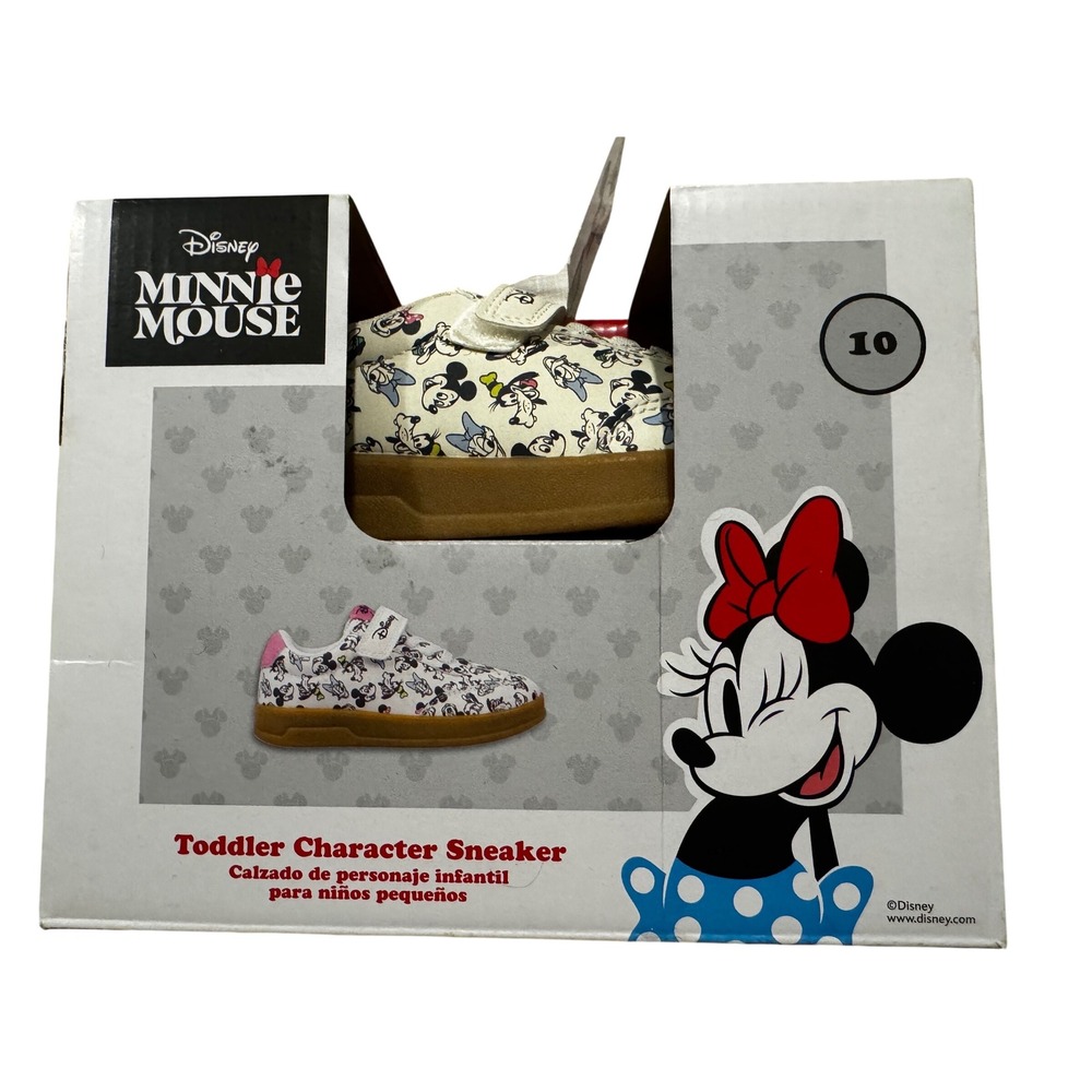 Disney Minnie Mouse Toddler Character Sneakers White Pink Gum Sole Size 10 NEW